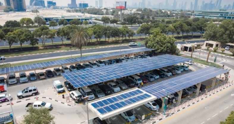 مواقف سيارات بالطاقة الشمسية في دبي